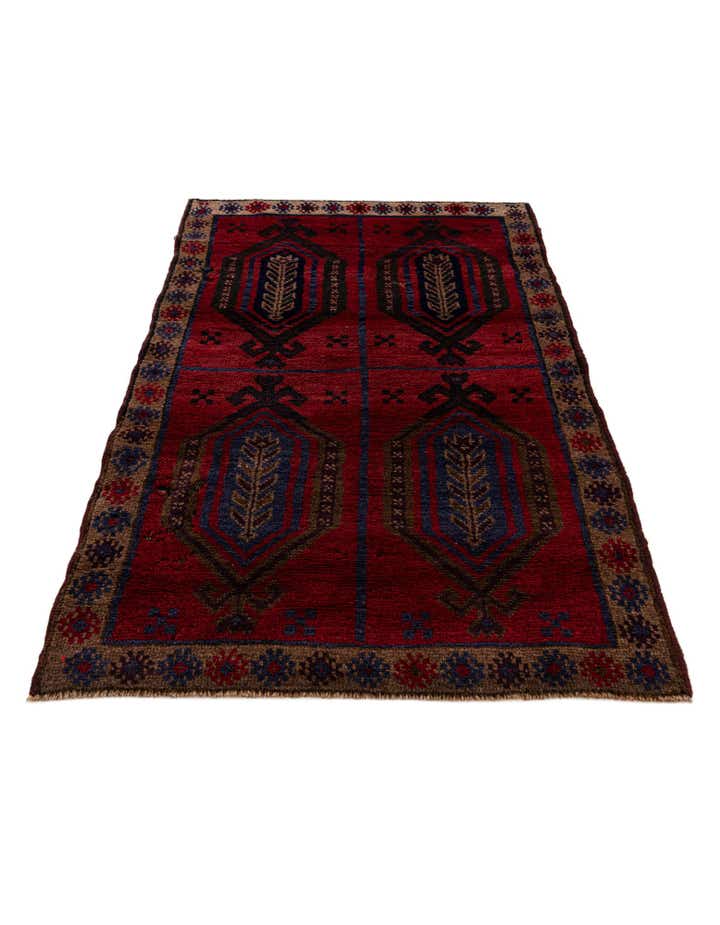 3' x 4' 8 Hand Knotted Balouch Persian Wool Rug
