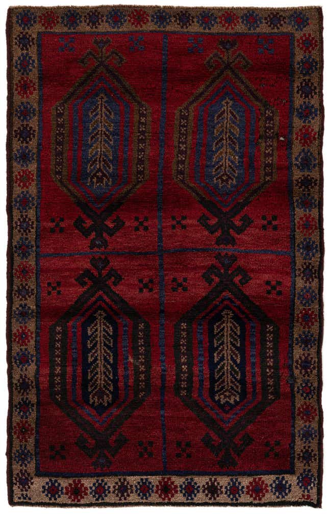 3' x 4' 8 Hand Knotted Balouch Persian Wool Rug