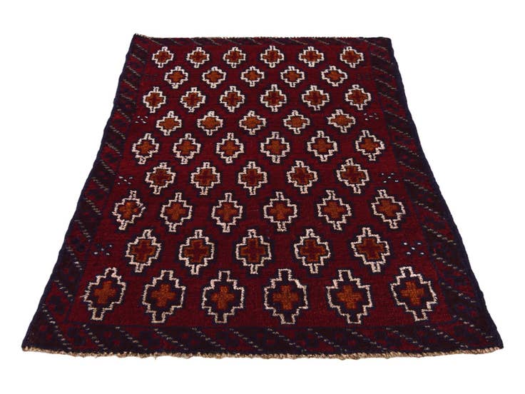 Detail image of 2' 9 x 4' 8 Hand Knotted Balouch Persian Wool Rug