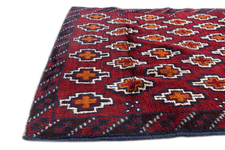 Detail image of 2' 9 x 4' 8 Hand Knotted Balouch Persian Wool Rug
