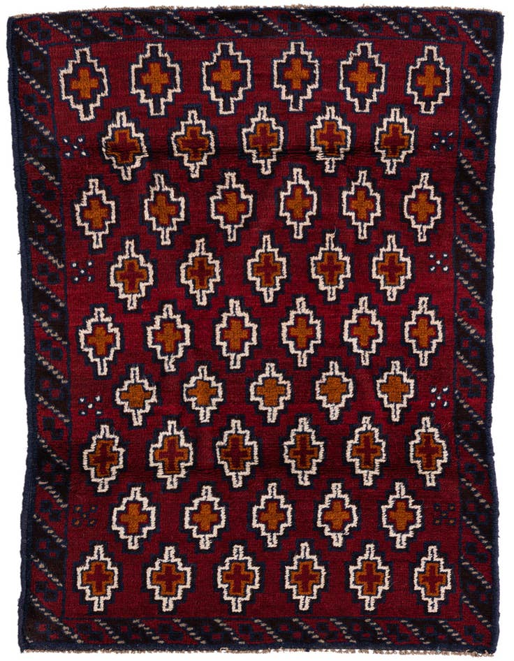 Detail image of 2' 9 x 4' 8 Hand Knotted Balouch Persian Wool Rug