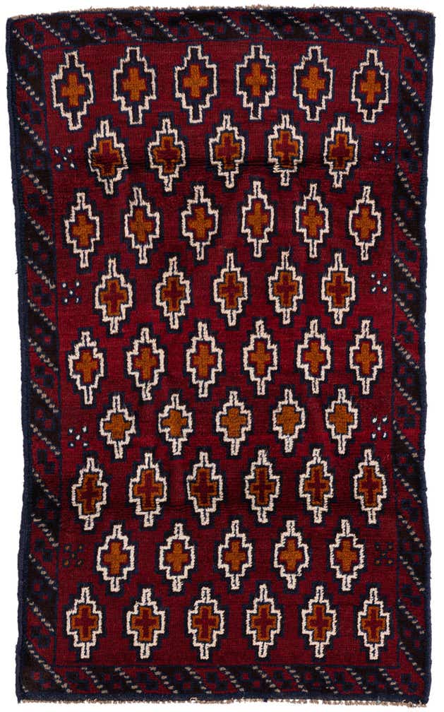 2' 9 x 4' 8 Hand Knotted Balouch Persian Wool Rug