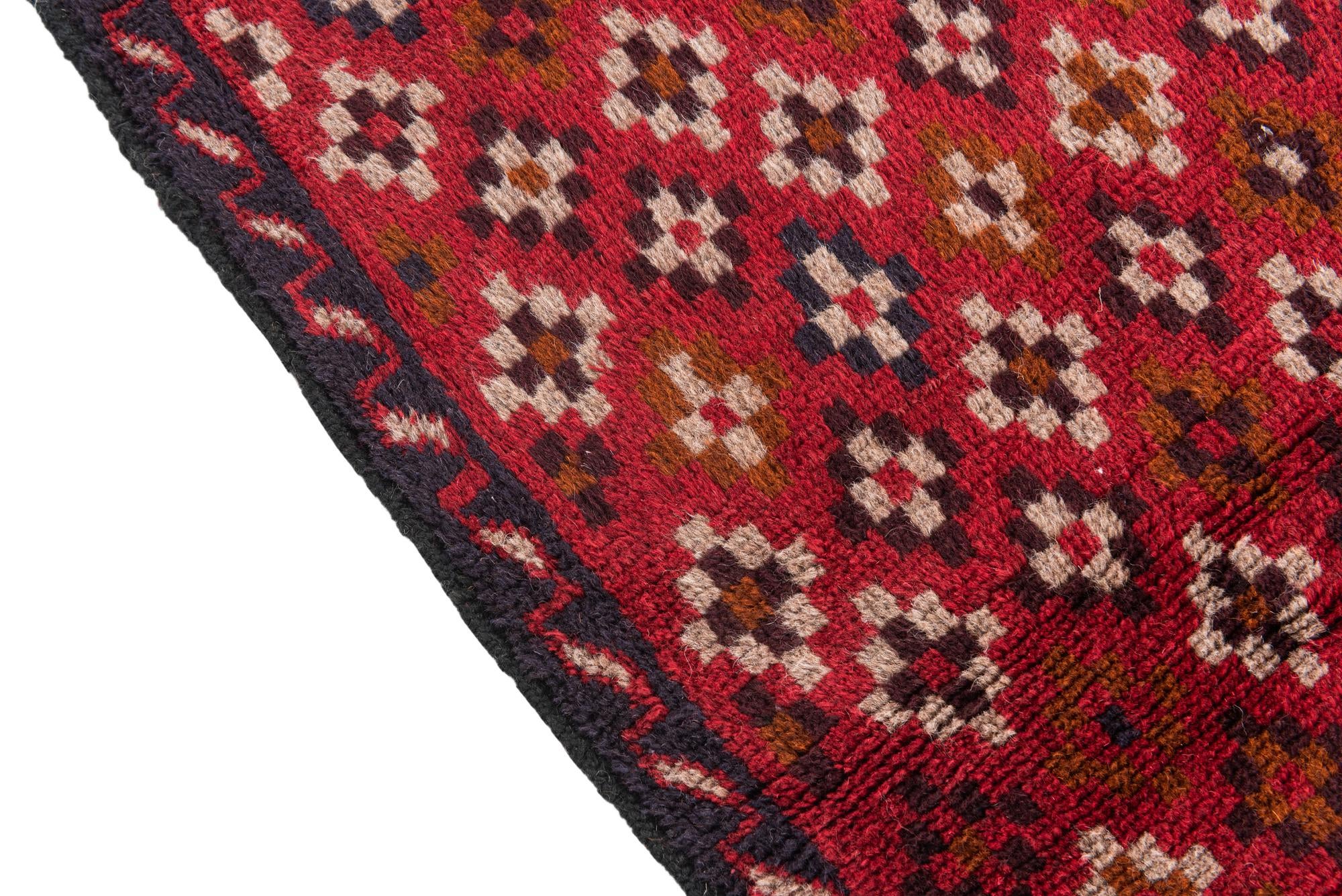 3' x 4' 7 Hand Knotted Balouch Persian Wool Rug