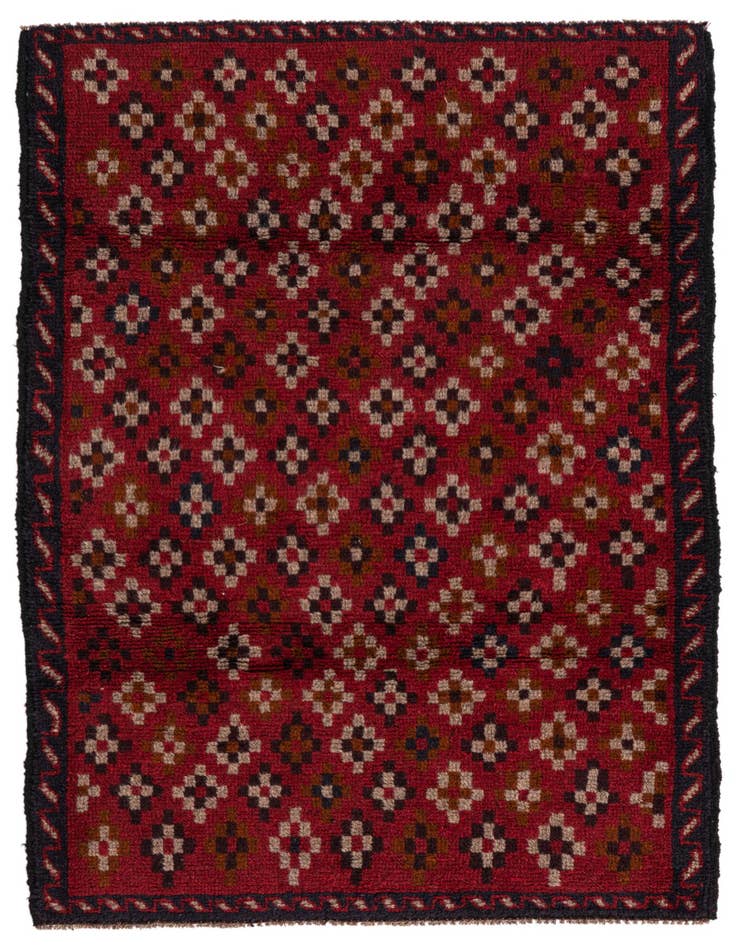 Detail image of 3' x 4' 7 Hand Knotted Balouch Persian Wool Rug