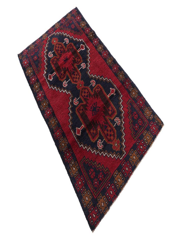 Detail image of 2' 9 x 4' 7  Hand Knotted Balouch Persian Wool Rug