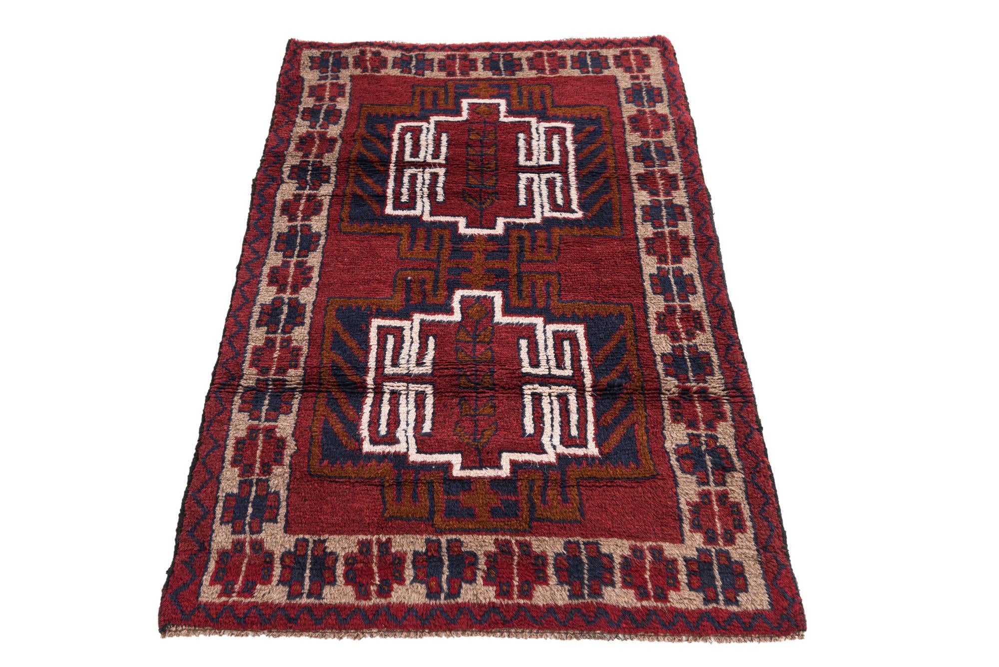 2' 10 x 4' 5 Hand Knotted Balouch Persian Wool Rug
