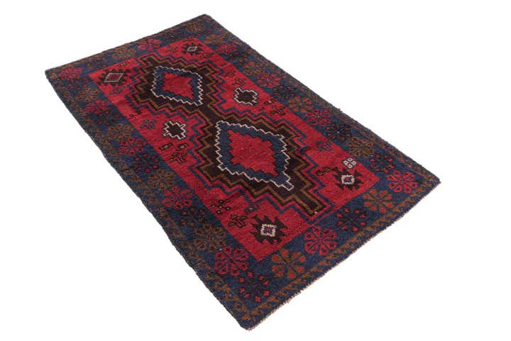 2' 10 x 4' 9 Hand Knotted Balouch Persian Wool Rug