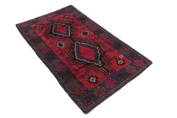 Detail image of 2' 10 x 4' 9 Hand Knotted Balouch Persian Wool Rug