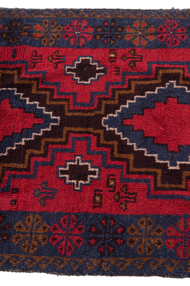 Detail image of 2' 10 x 4' 9 Hand Knotted Balouch Persian Wool Rug