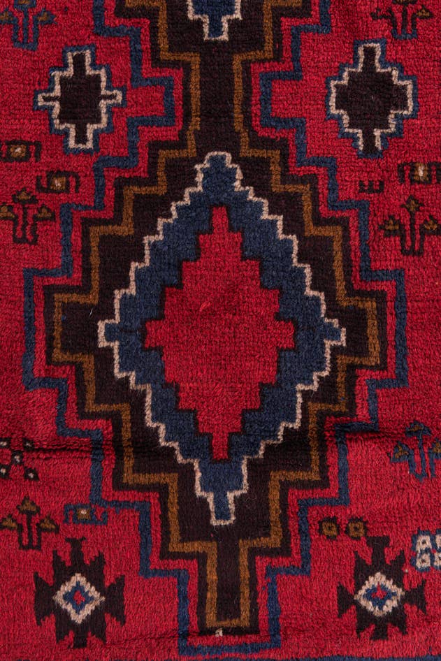 Detail image of 2' 10 x 4' 9 Hand Knotted Balouch Persian Wool Rug