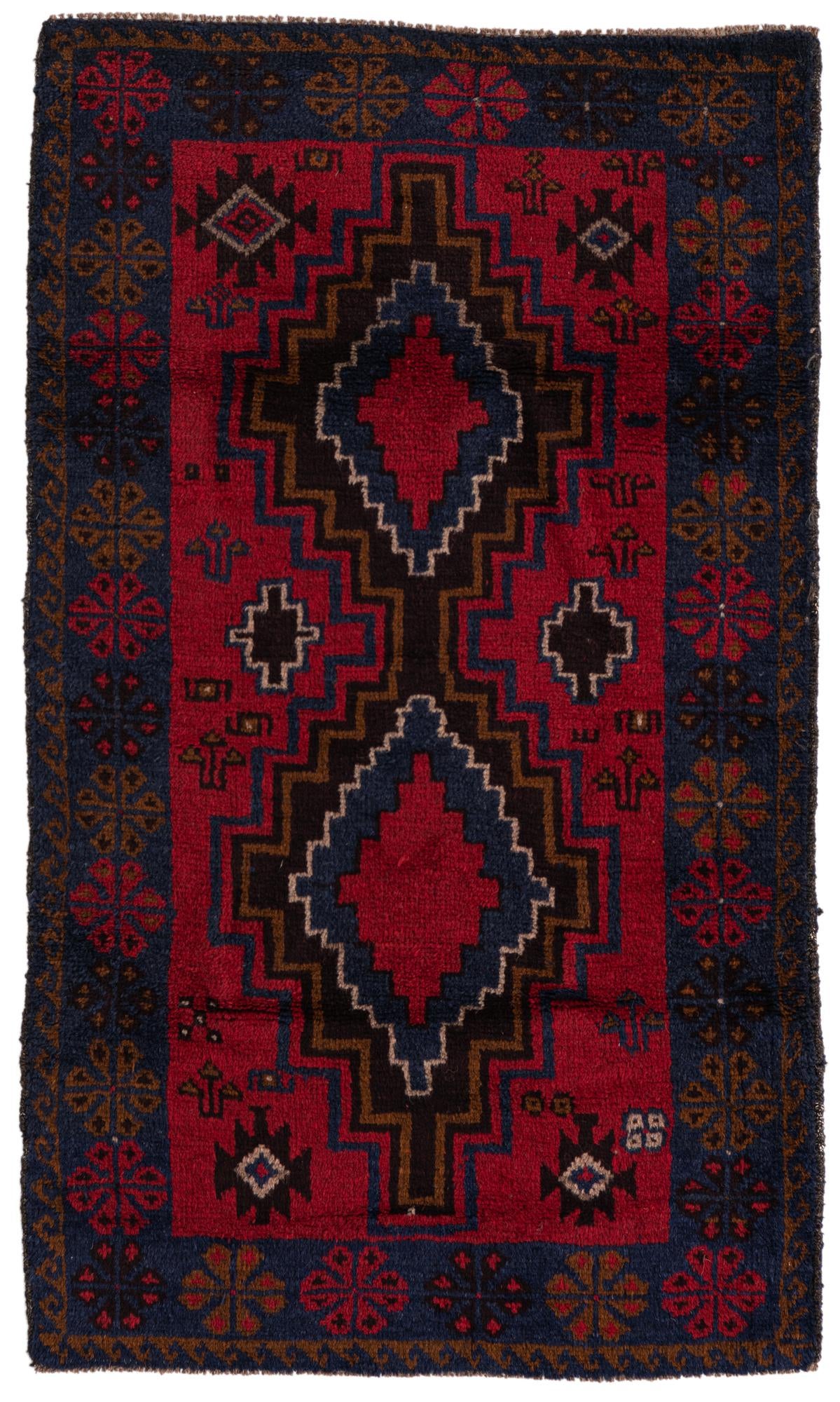 2' 10 x 4' 9 Hand Knotted Balouch Persian Wool Rug