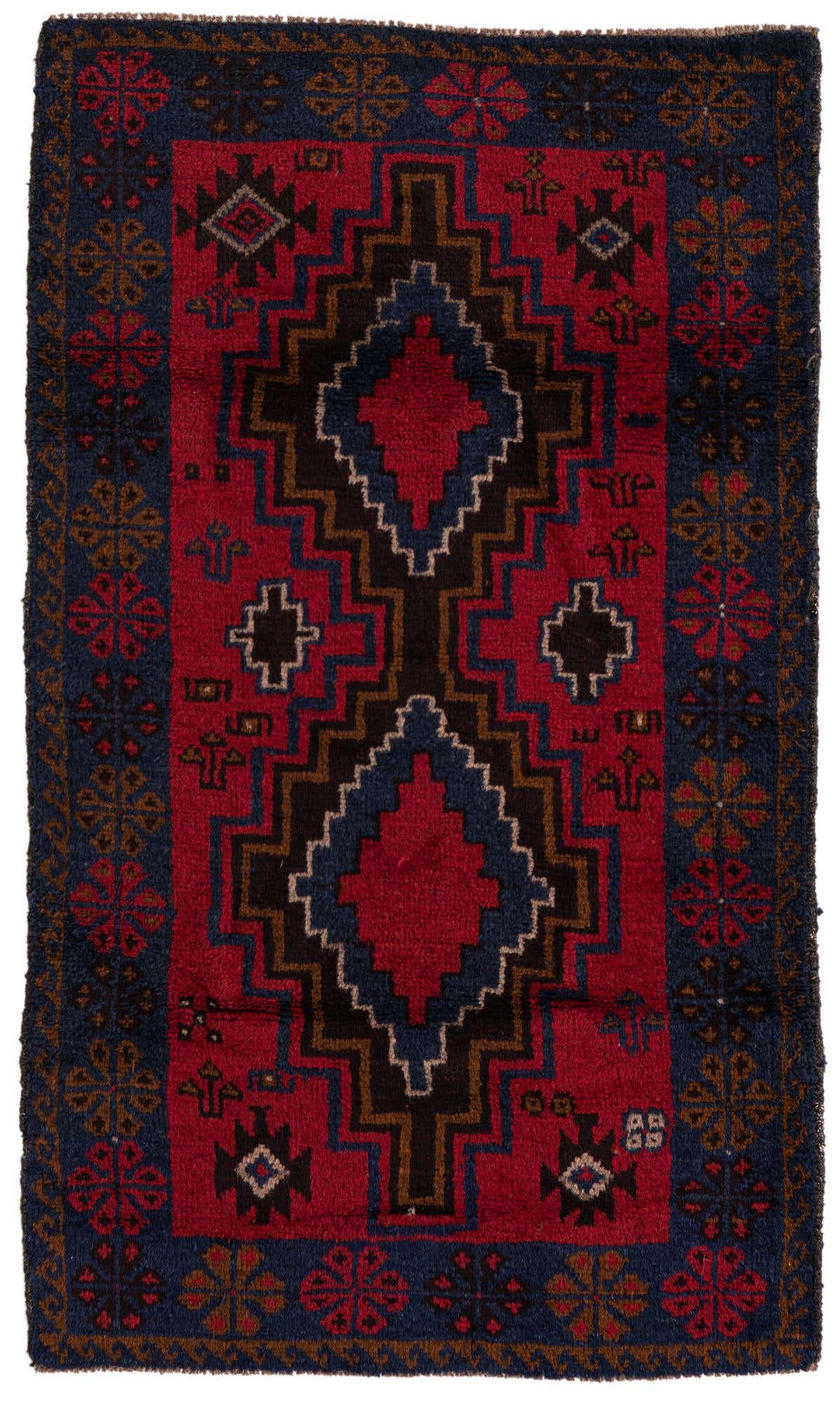 2' 10 x 4' 9 Hand Knotted Balouch Persian Wool Rug