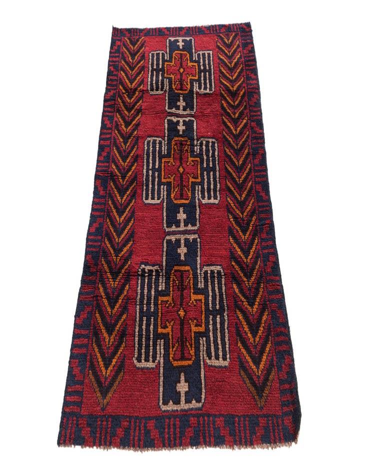 Detail image of 2' 10 x 4' 10 Hand Knotted Balouch Persian Wool Rug