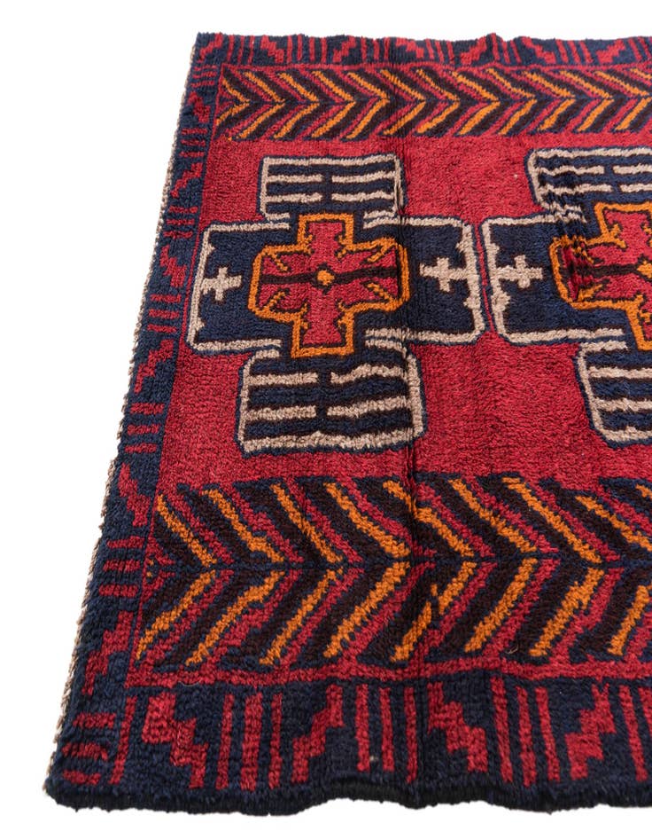 Detail image of 2' 10 x 4' 10 Hand Knotted Balouch Persian Wool Rug