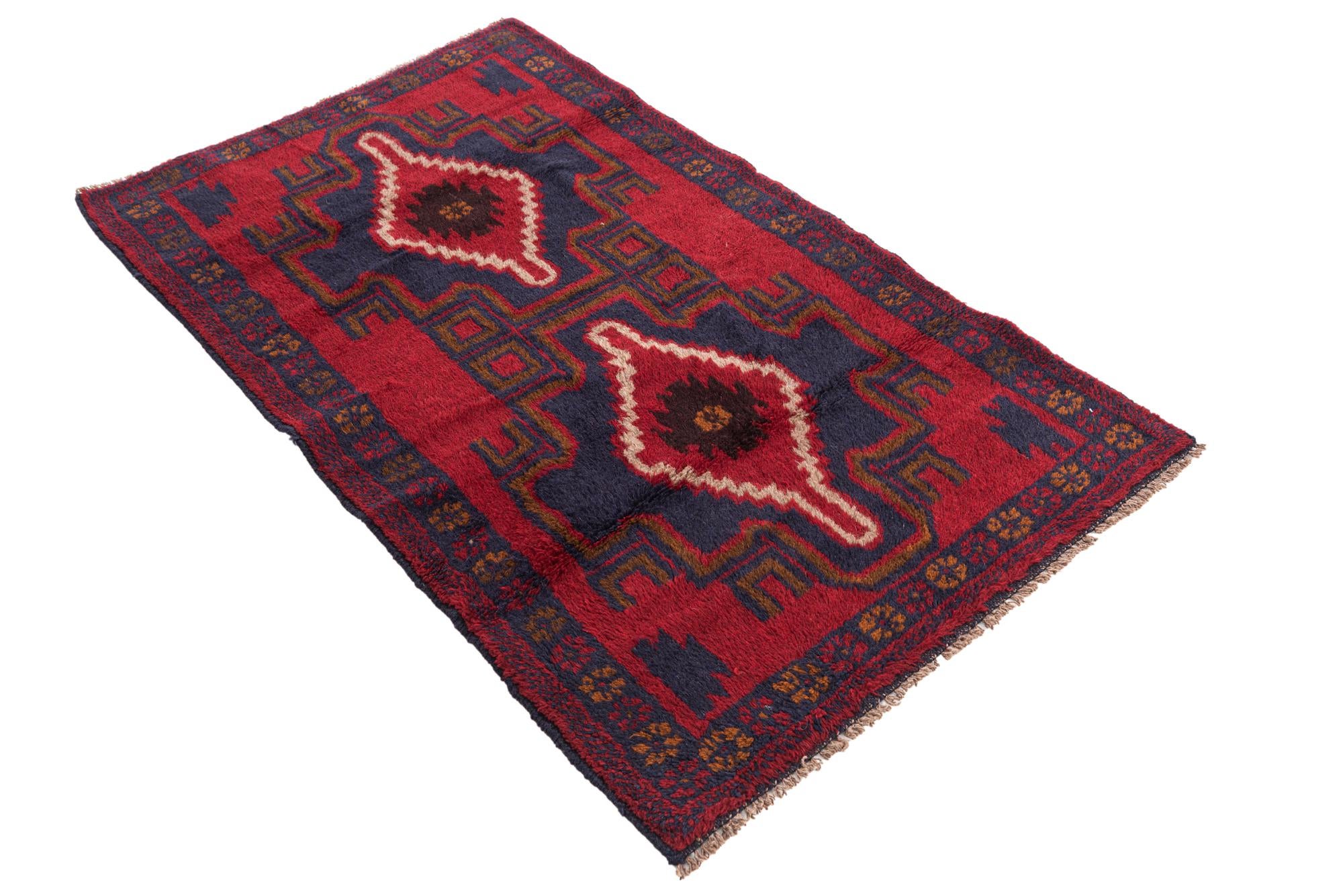2' 9 x 4' 7 Hand Knotted Balouch Persian Wool Rug