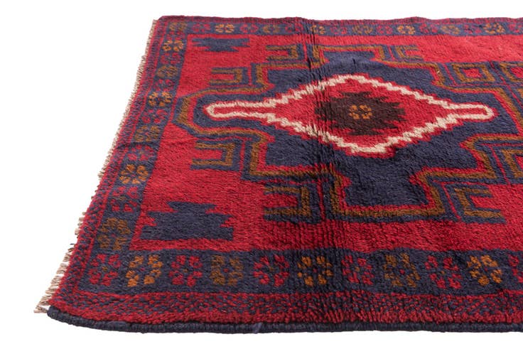 Detail image of 2' 9 x 4' 7 Hand Knotted Balouch Persian Wool Rug