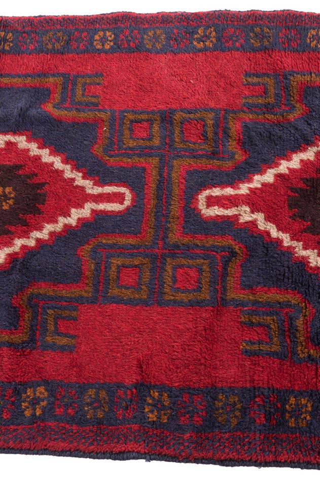 Detail image of 2' 9 x 4' 7 Hand Knotted Balouch Persian Wool Rug
