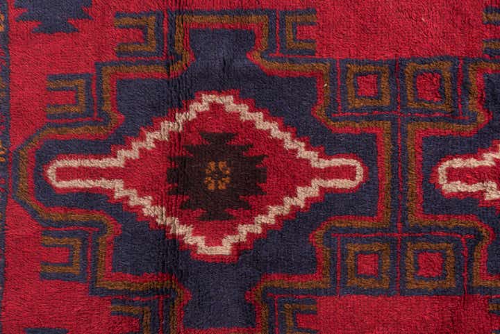 2' 9 x 4' 7 Hand Knotted Balouch Persian Wool Rug