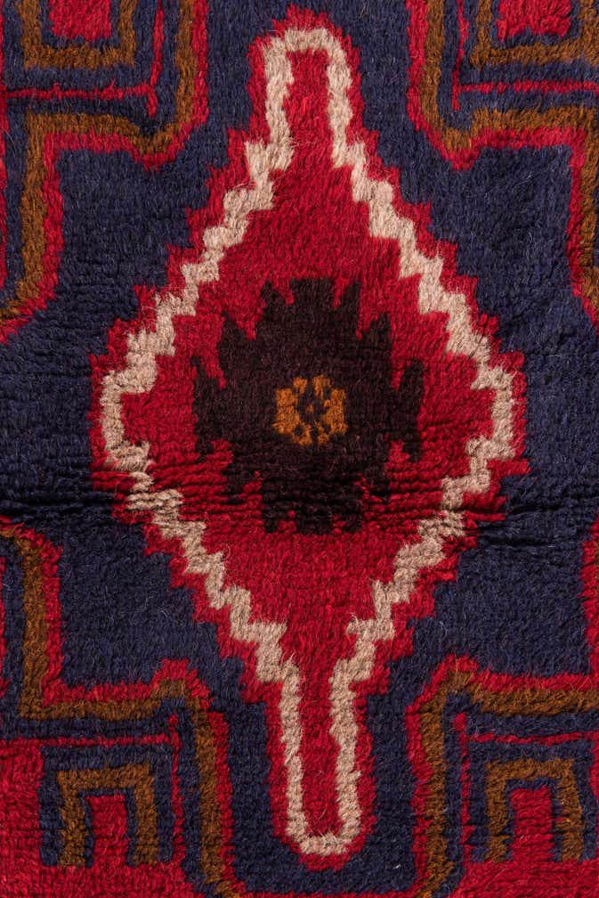 2' 9 x 4' 7 Hand Knotted Balouch Persian Wool Rug