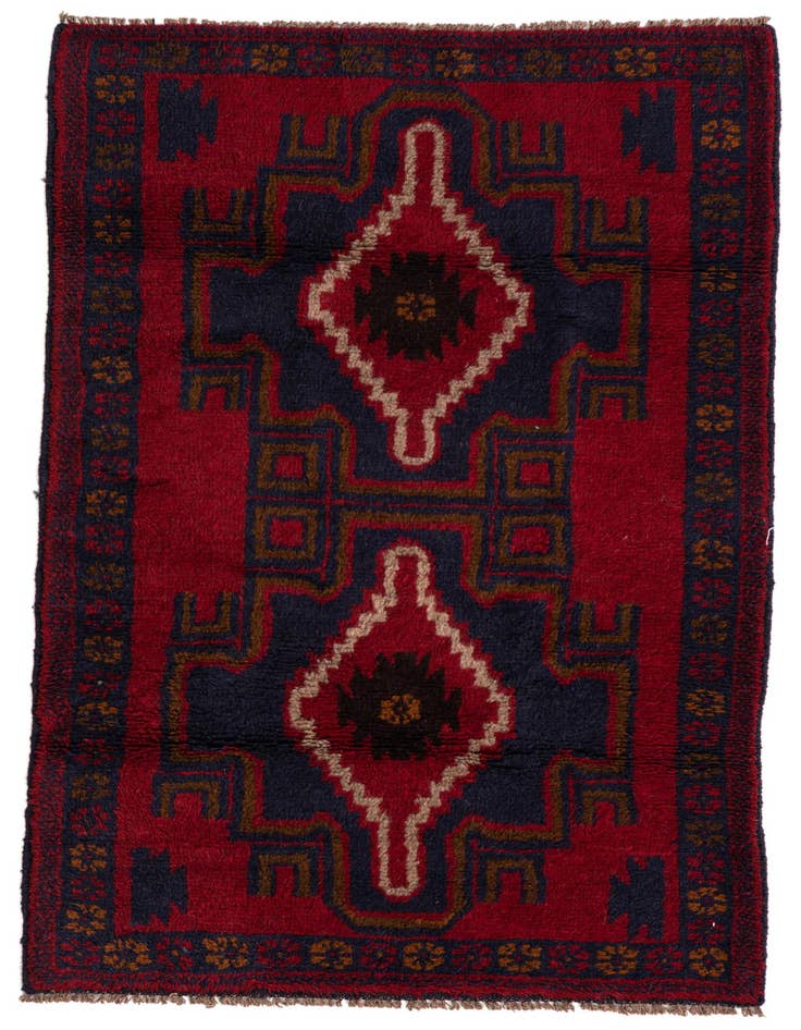 Detail image of 2' 9 x 4' 7 Hand Knotted Balouch Persian Wool Rug