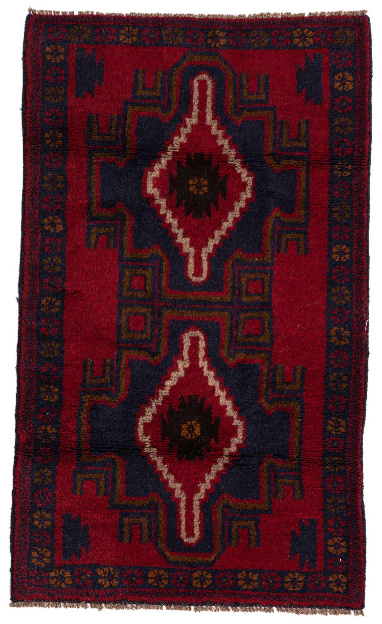 2' 9 x 4' 7 Hand Knotted Balouch Persian Wool Rug