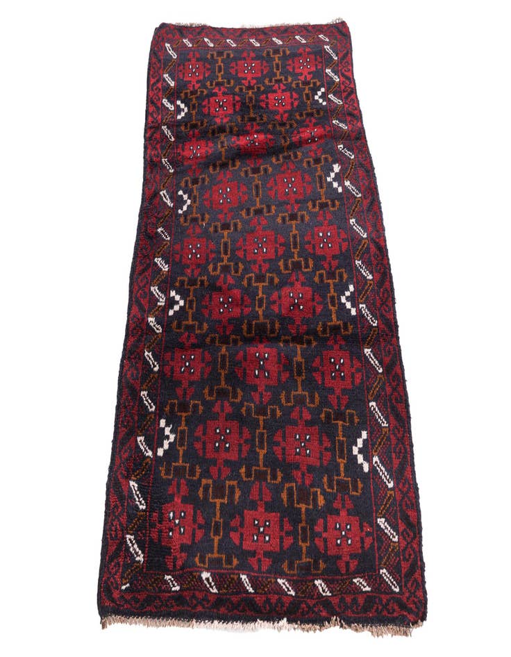 Detail image of 2' 9 x 4' 7 Hand Knotted Balouch Persian Wool Rug