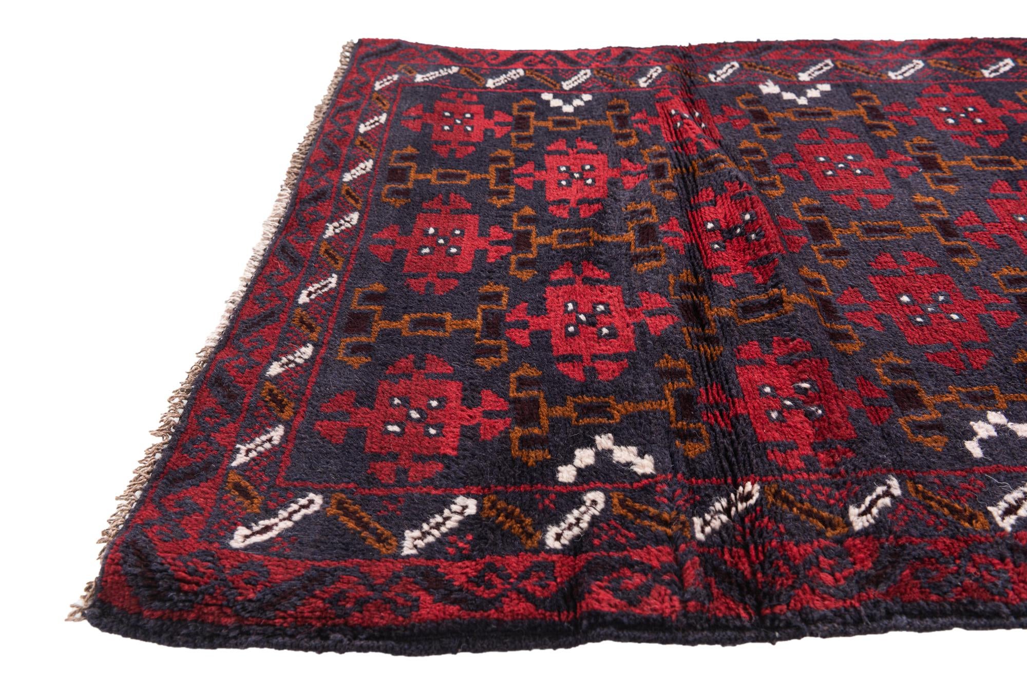 2' 9 x 4' 7 Hand Knotted Balouch Persian Wool Rug
