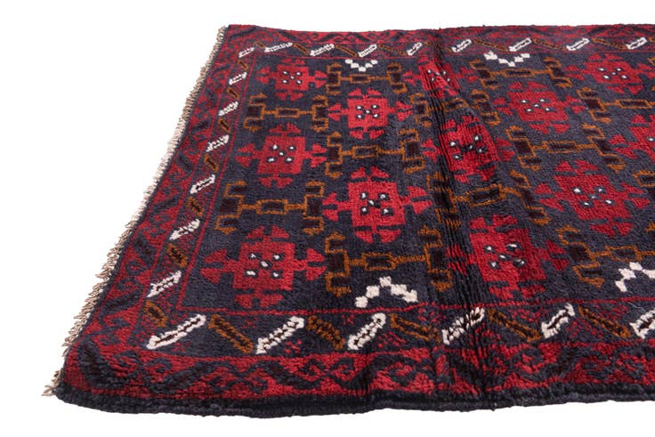 Detail image of 2' 9 x 4' 7 Hand Knotted Balouch Persian Wool Rug