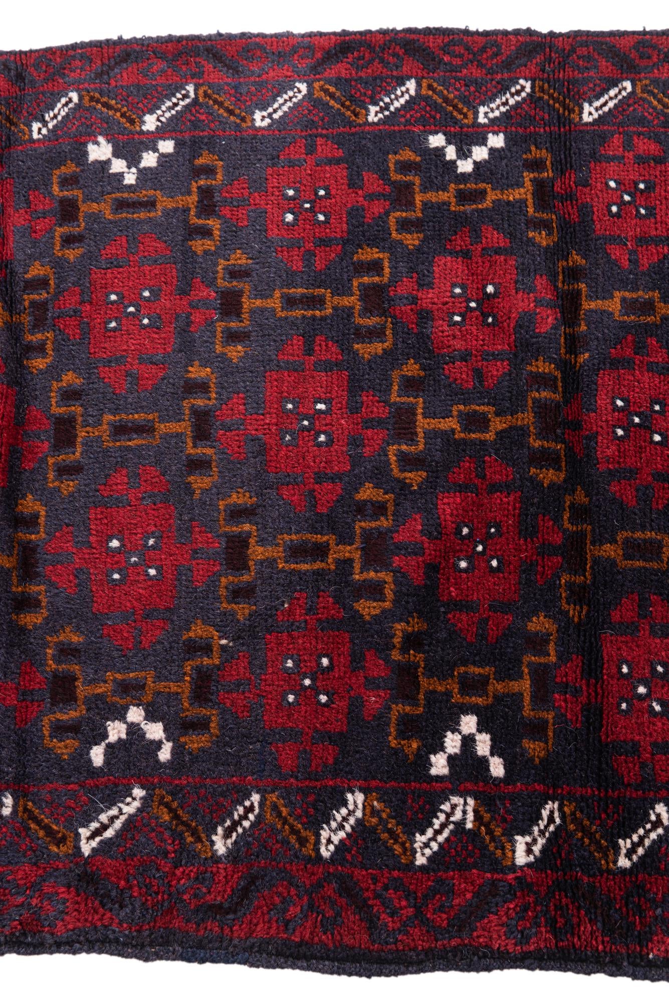2' 9 x 4' 7 Hand Knotted Balouch Persian Wool Rug