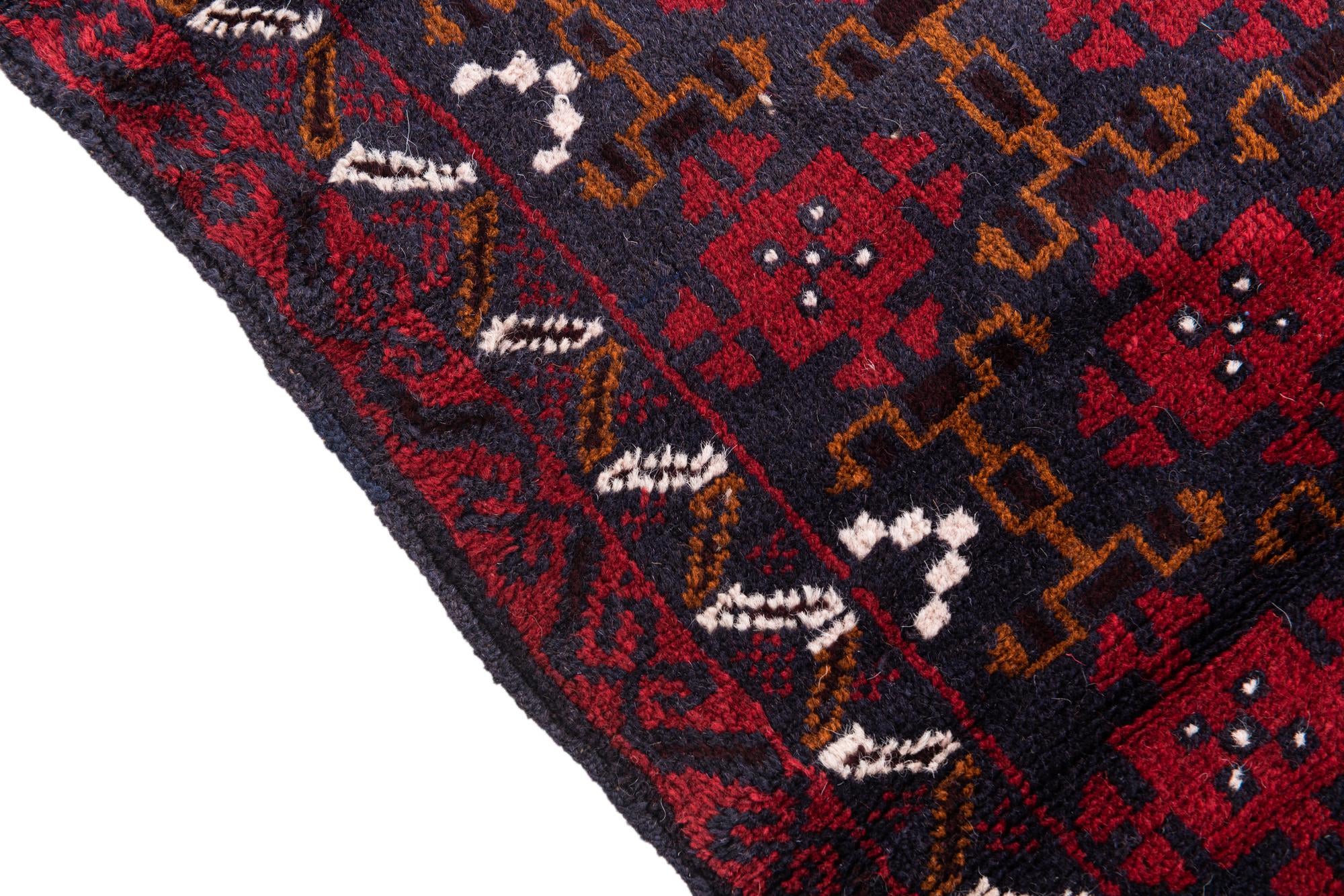 2' 9 x 4' 7 Hand Knotted Balouch Persian Wool Rug
