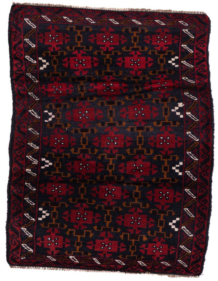 Detail image of 2' 9 x 4' 7 Hand Knotted Balouch Persian Wool Rug