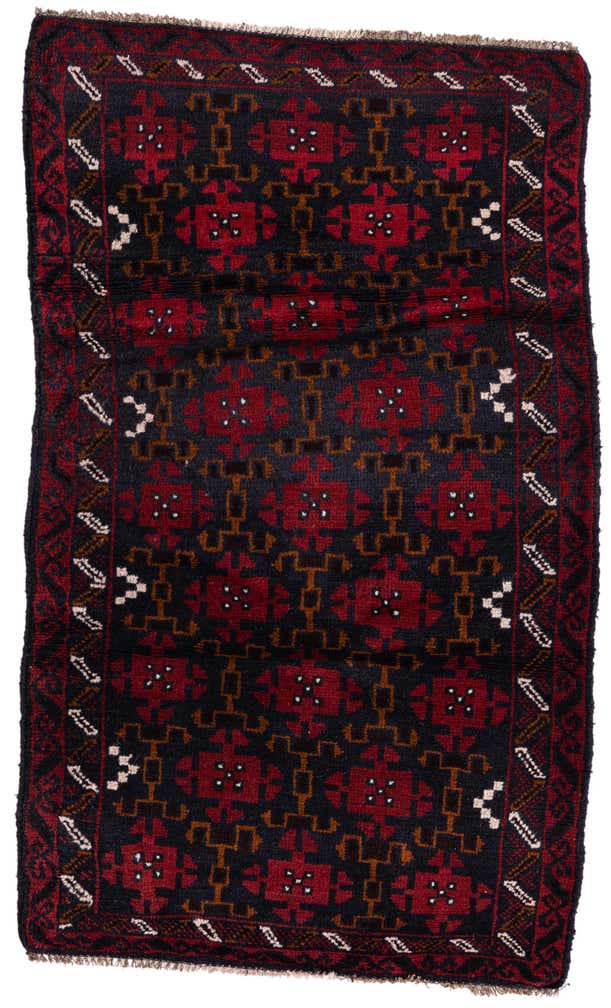 2' 9 x 4' 7 Hand Knotted Balouch Persian Wool Rug