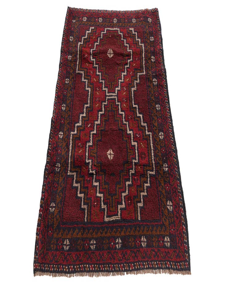 Detail image of 3' x 4' 7  Hand Knotted Balouch Persian Wool Rug