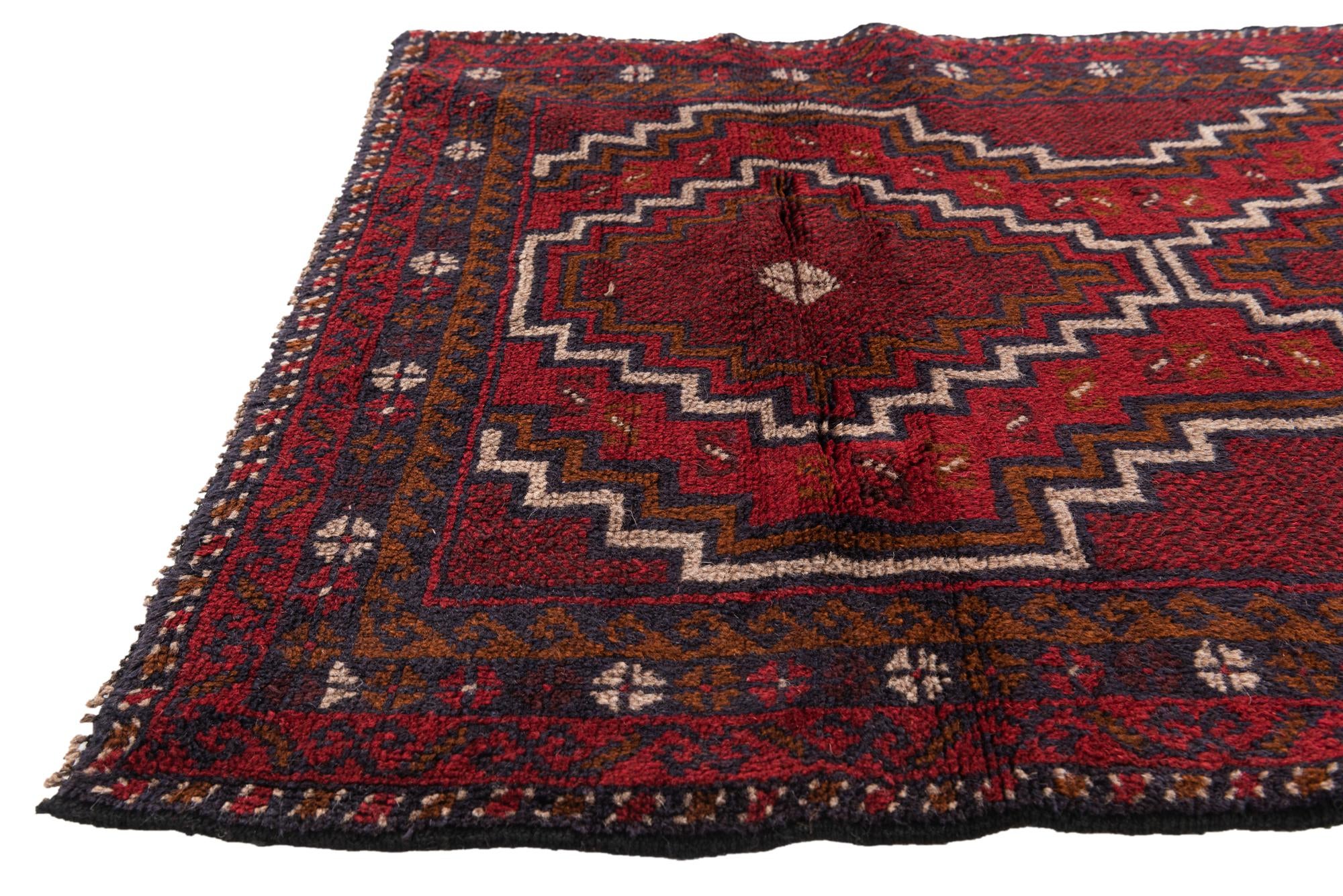 3' x 4' 7 Hand Knotted Balouch Persian Wool Rug