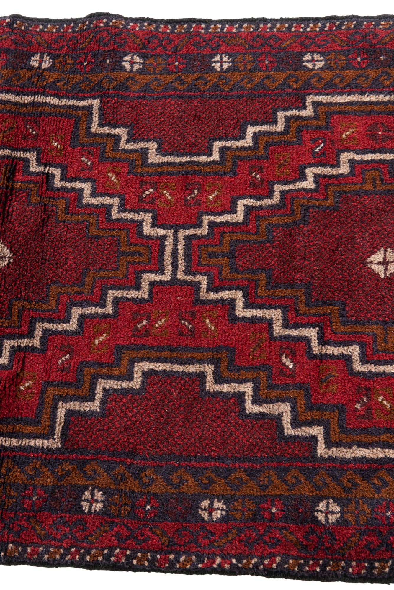 3' x 4' 7 Hand Knotted Balouch Persian Wool Rug