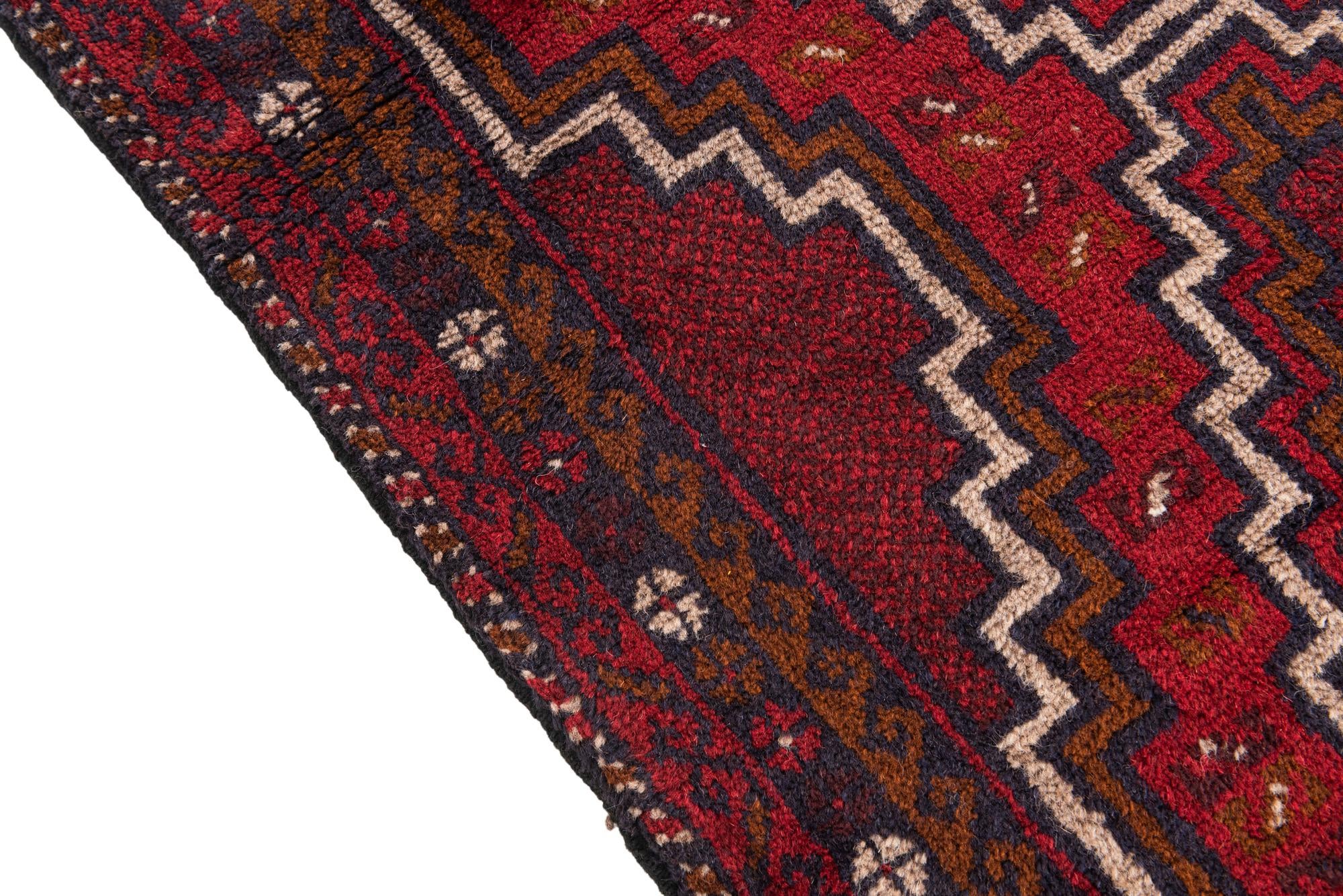 3' x 4' 7 Hand Knotted Balouch Persian Wool Rug