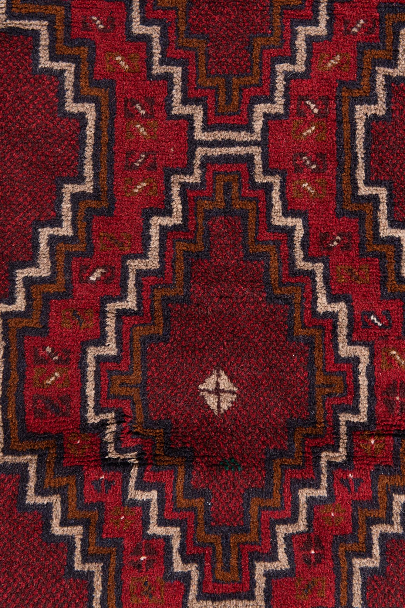 3' x 4' 7 Hand Knotted Balouch Persian Wool Rug