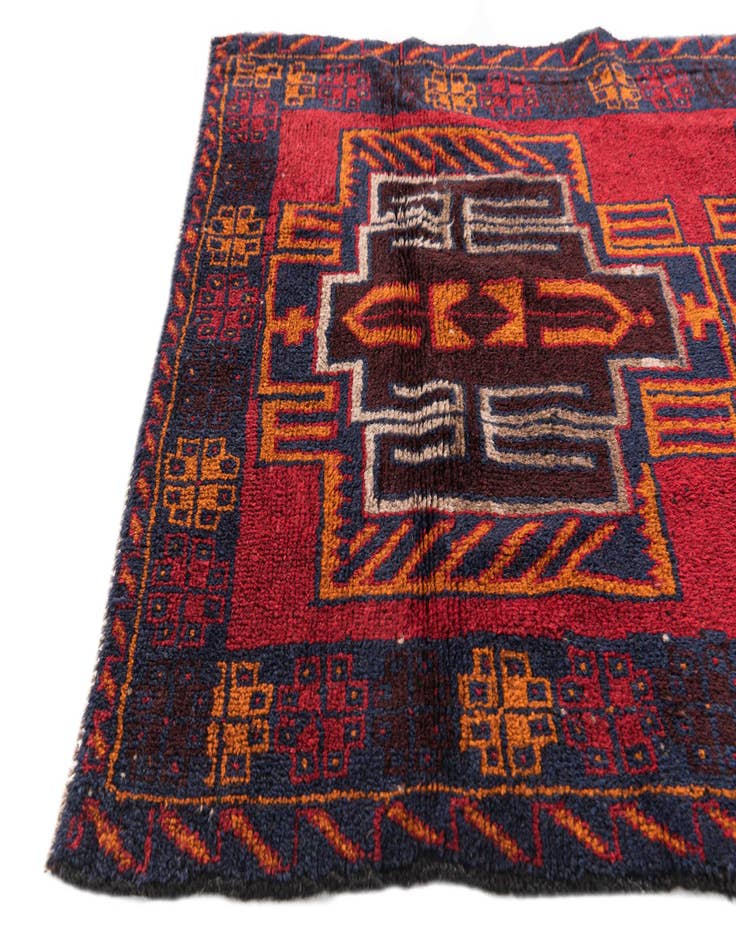 Detail image of 3' x 4' 8 Hand Knotted Balouch Persian Wool Rug
