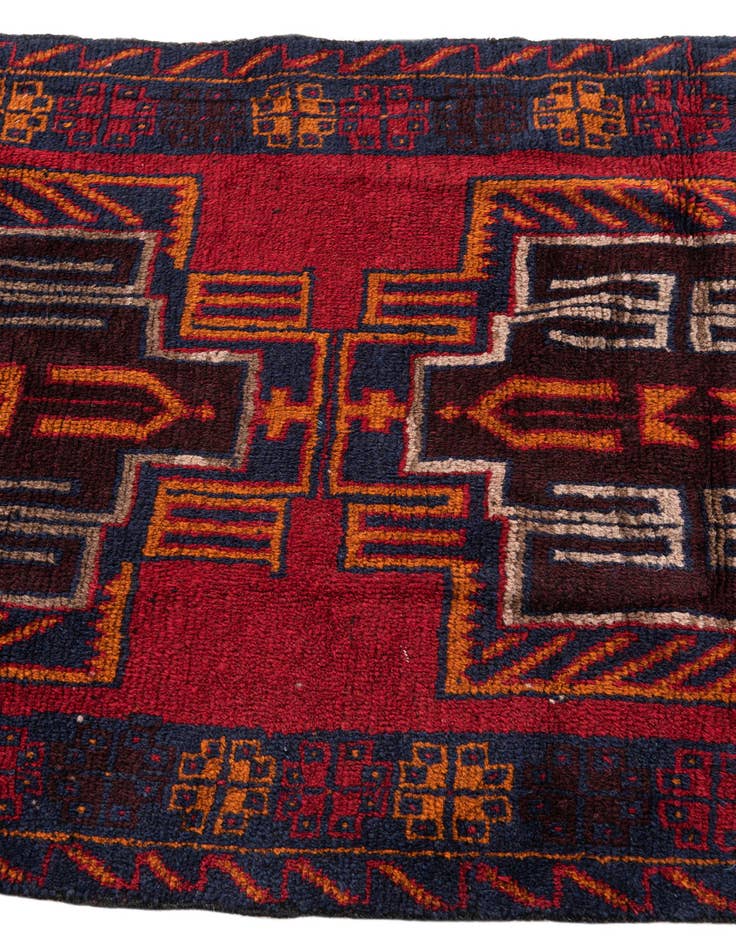 Detail image of 3' x 4' 8 Hand Knotted Balouch Persian Wool Rug