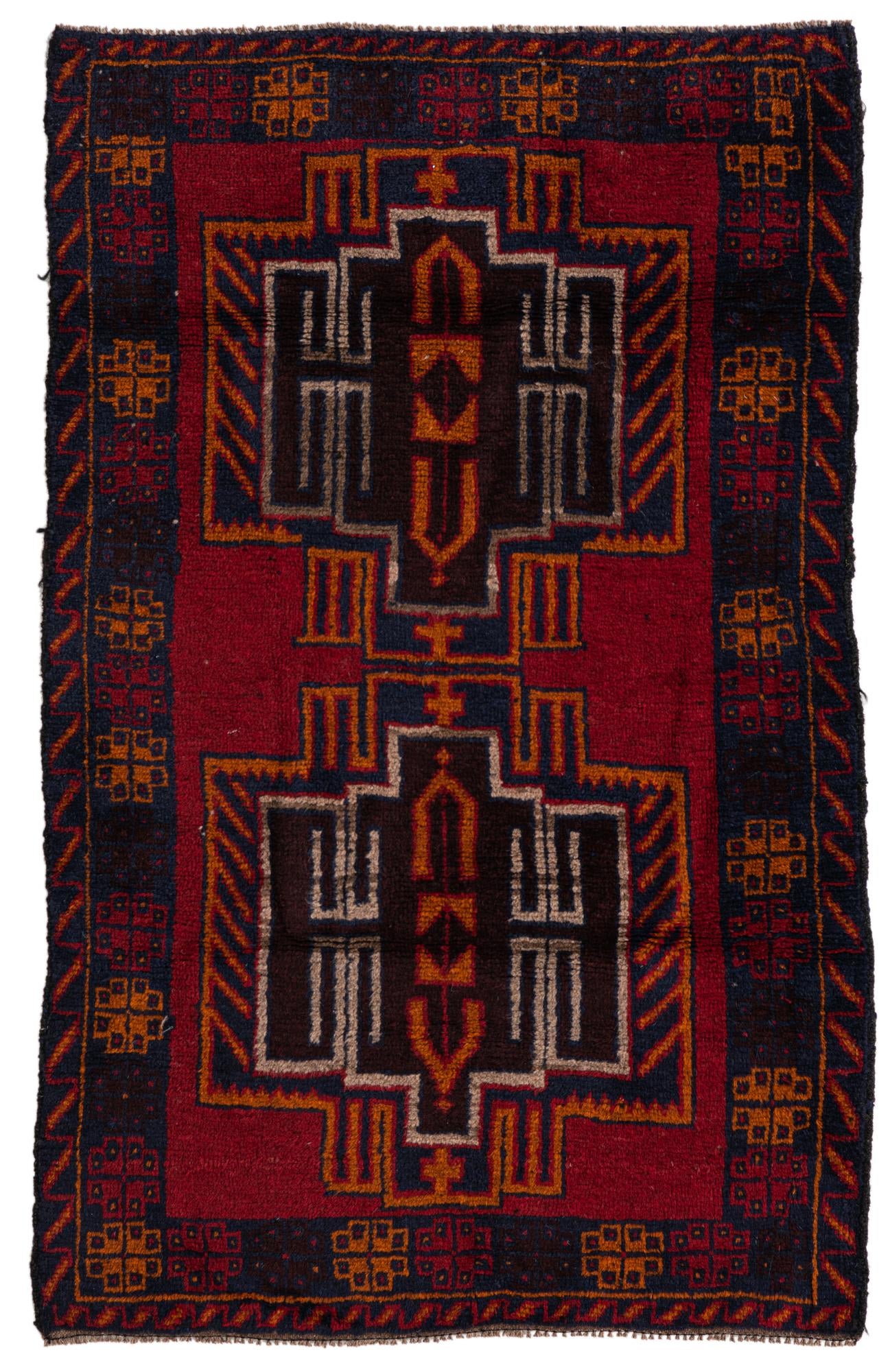 3' x 4' 8 Hand Knotted Balouch Persian Wool Rug