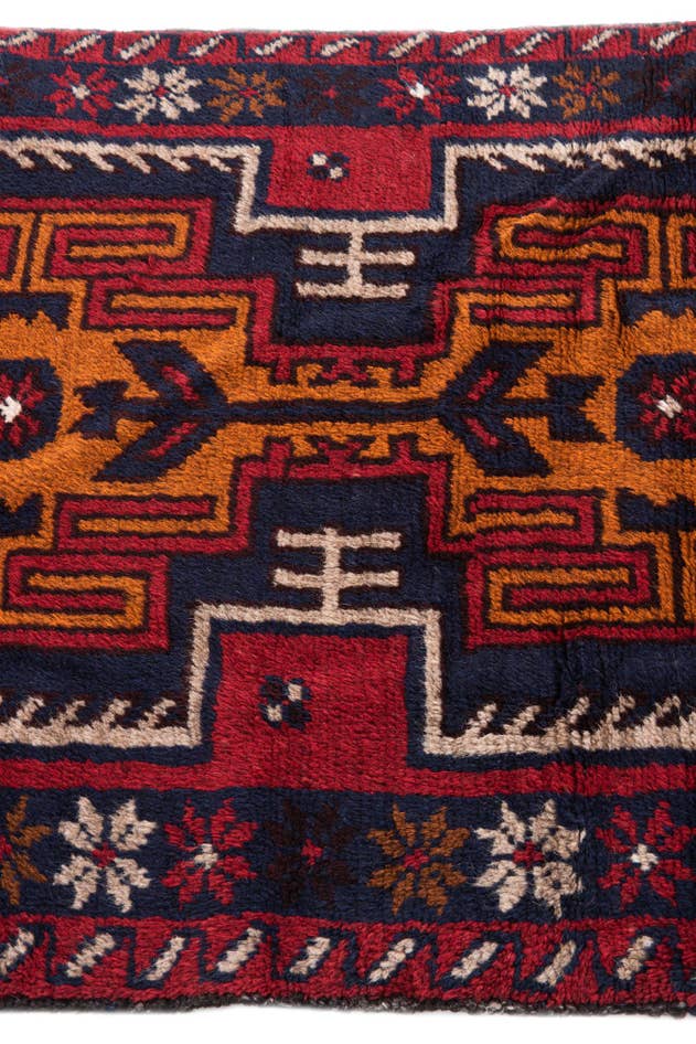 Detail image of 2' 8 x 4' 9 Hand Knotted Balouch Persian Wool Rug