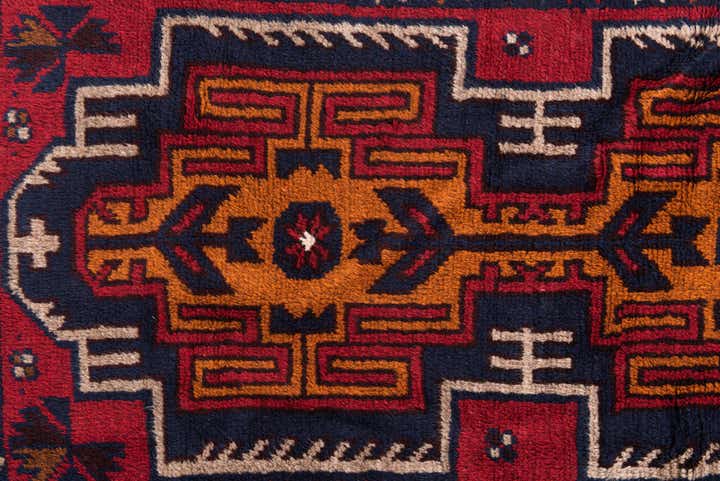 2' 8 x 4' 9 Hand Knotted Balouch Persian Wool Rug