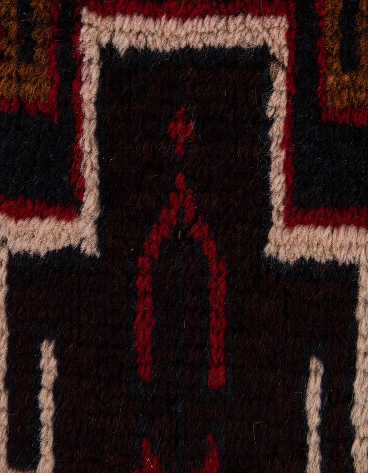 Detail image of 2' 10 x 4' 7  Hand Knotted Balouch Persian Wool Rug