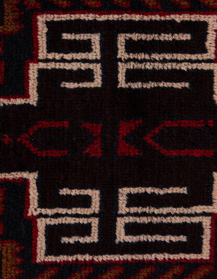 Detail image of 2' 10 x 4' 7  Hand Knotted Balouch Persian Wool Rug