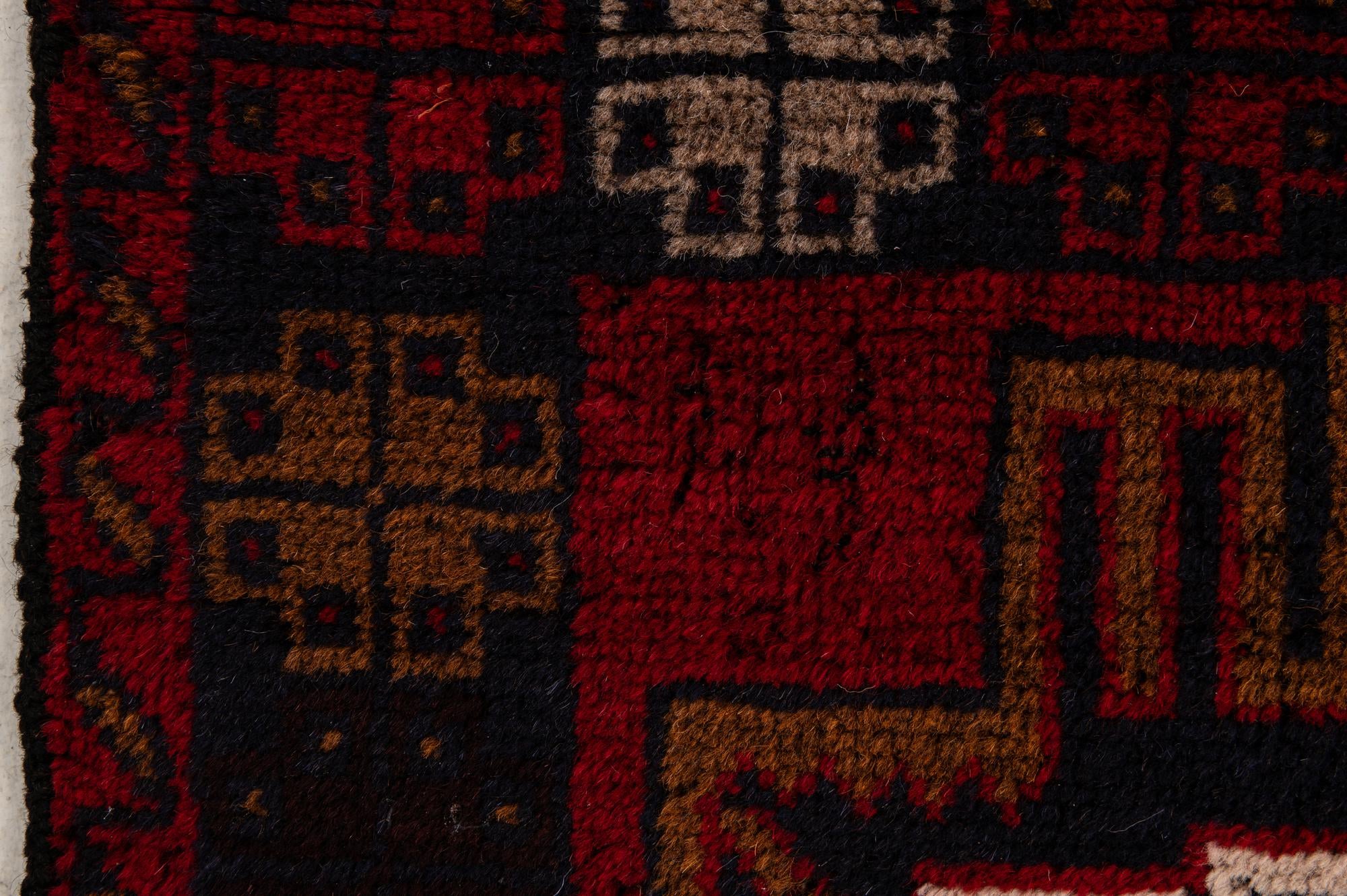 2' 10 x 4' 7 Hand Knotted Balouch Persian Wool Rug