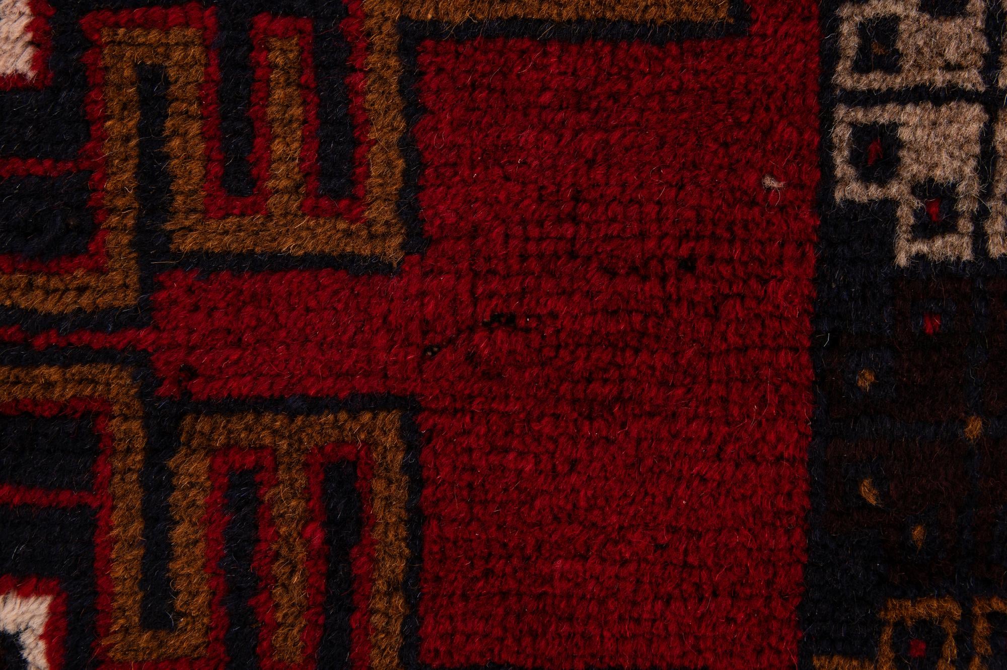 2' 10 x 4' 7 Hand Knotted Balouch Persian Wool Rug