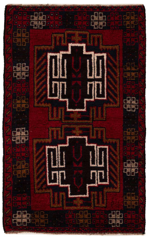2' 10 x 4' 7 Hand Knotted Balouch Persian Wool Rug