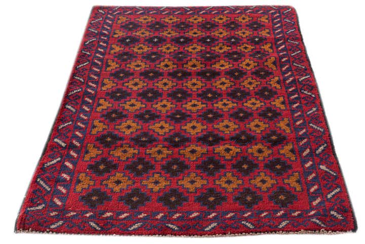 3' x 4' 9 Hand Knotted Balouch Persian Wool Rug