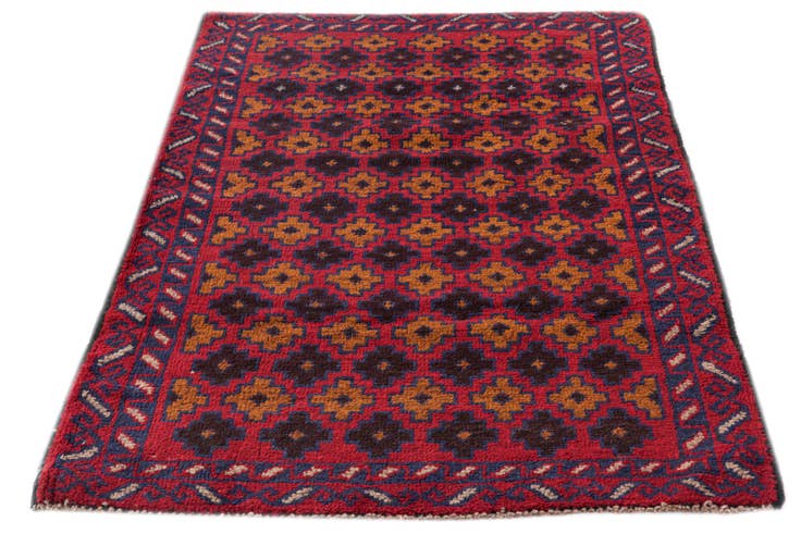 Detail image of 3' x 4' 9 Hand Knotted Balouch Persian Wool Rug