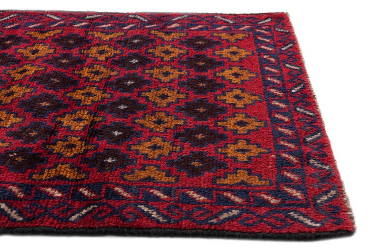 Detail image of 3' x 4' 9 Hand Knotted Balouch Persian Wool Rug